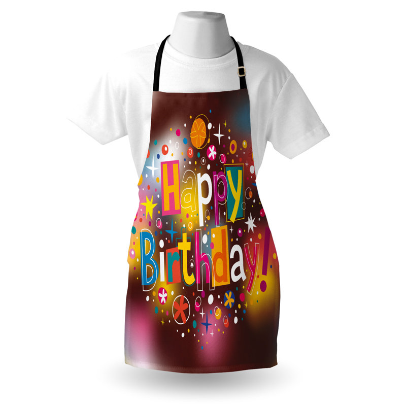 Multicolore tablier floral The Party Aisle ™ unisexe, message d'anniversaire amusant, taille adulte