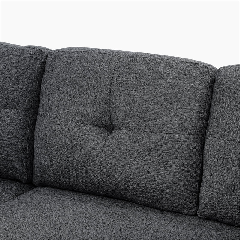 Pull-out Sofa Bed, Gray Polyester