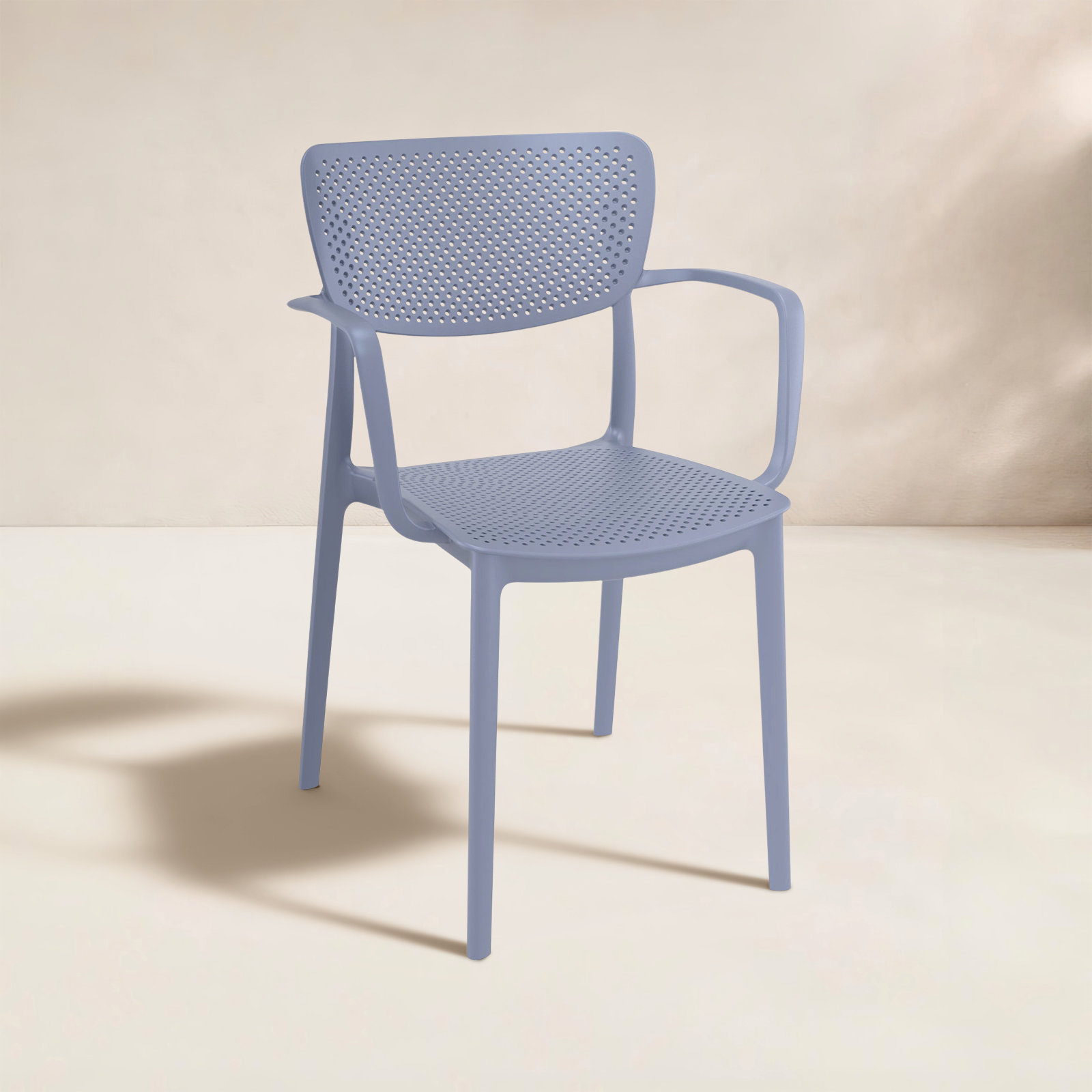 Farrah Stackable Patio Armchair, Dark Gray