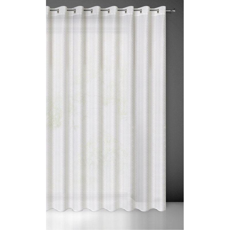 Kanako Sheer Curtain, 250cm H x 300cm W, White/Champagne