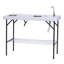 Table pliante de nettoyage de poisson avec évier, table de camping portable avec tuyau de drainage de robinet, grille et trousse de nettoyage de poisson pour pique-nique