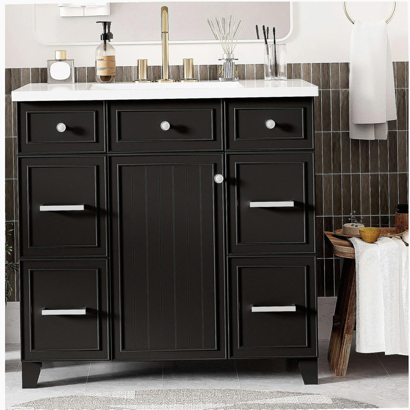 Ensemble de meuble-lavabo 36 po avec lavabo à cuve simple et lavabo à fermeture en douceur 36 po