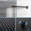 Matte Black Shower With 10 Inch Square Head - Wall Mounted, Adjustable Slide Bar, -balanced Valve And Merry Mounted In Stunning