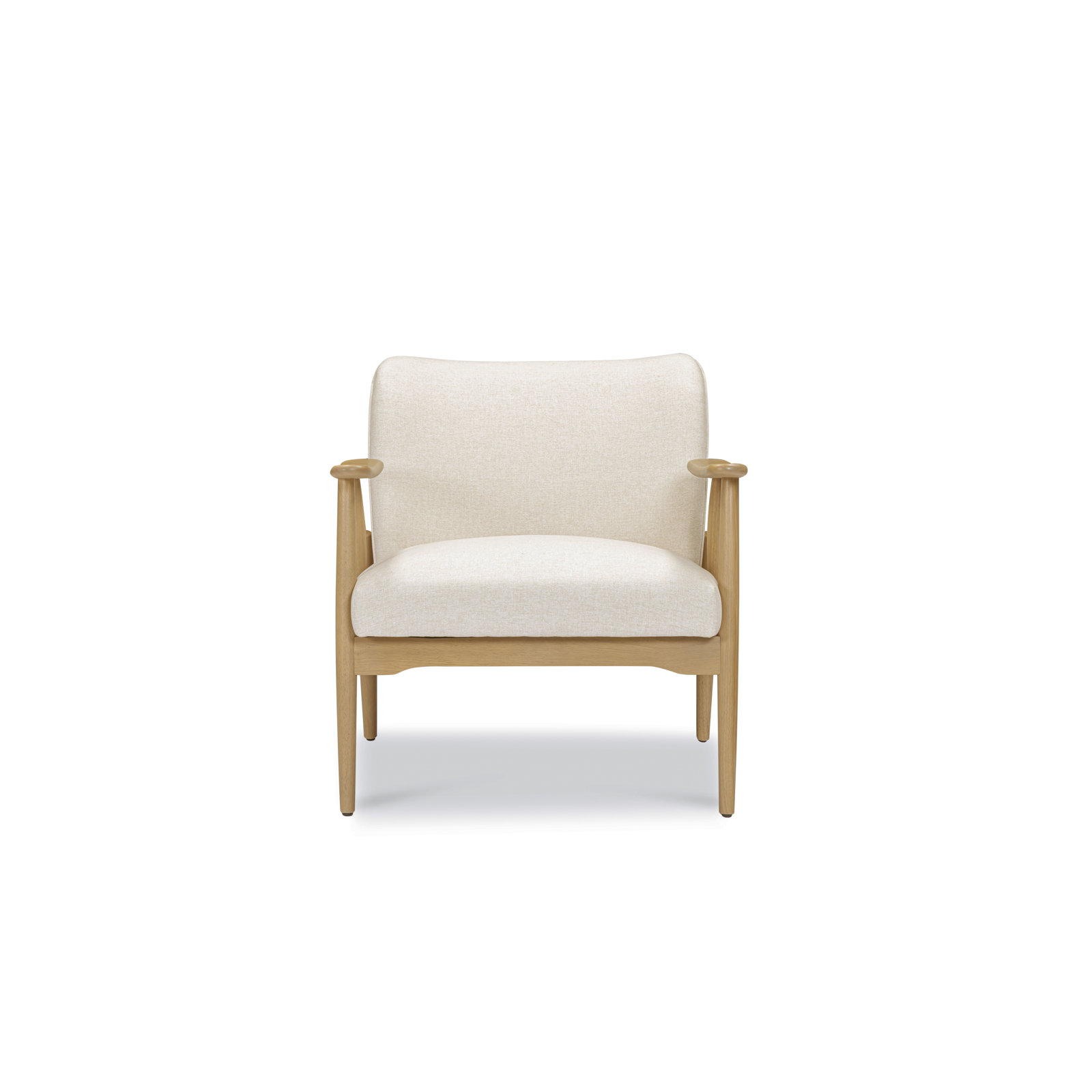 Elon 37" W Lounge Chair, Cream, Gray Wood