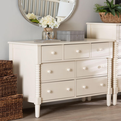Baxton Studio Braith Farmhouse Spindle Wood 7-Drawer Dresser by Alcott Hill