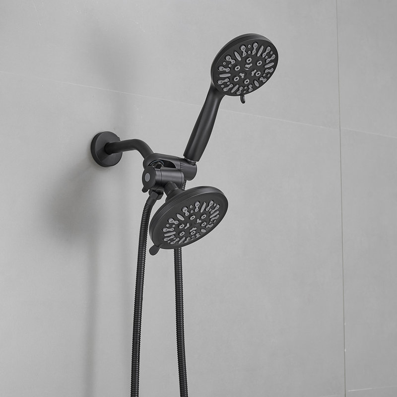 Matte Black Dual Function Rain Shower Faucet Combo Set