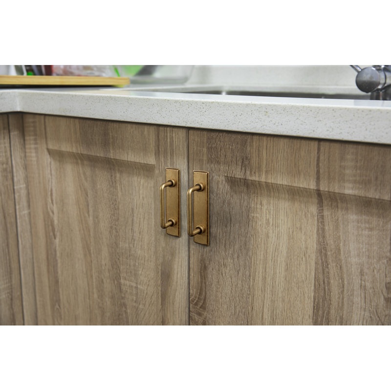 3‘’ Hole Pitch Sleek Bar Pull With G011 Backboard-Antique Brass, 3, Antique Brass