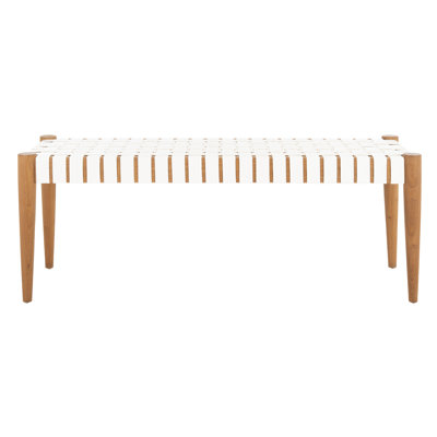 Orin 47" Woven Leather Dining Bench