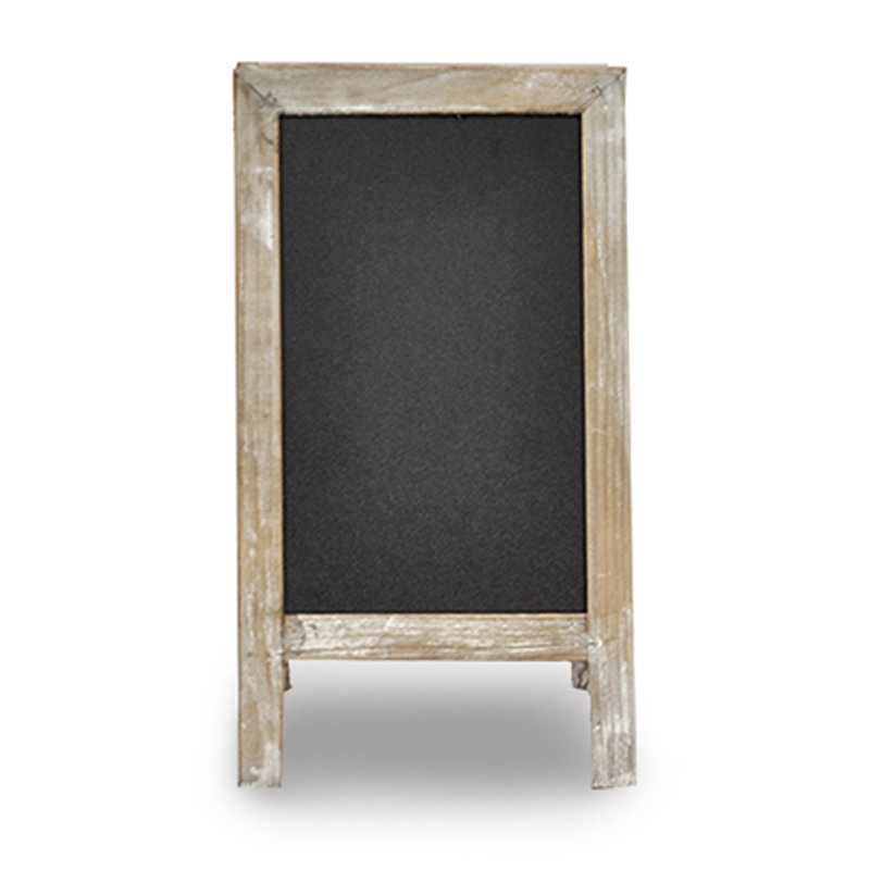 Tableau noir en bois pliable, H 1 pi 1 po x l 0,67 po, Gris fumé