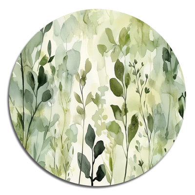 Décoration murale ronde en métal Botanical Leaves - Feuilles