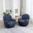 Petal Tufted Swivel Bucket Chair(Set Of 2)-2091933643