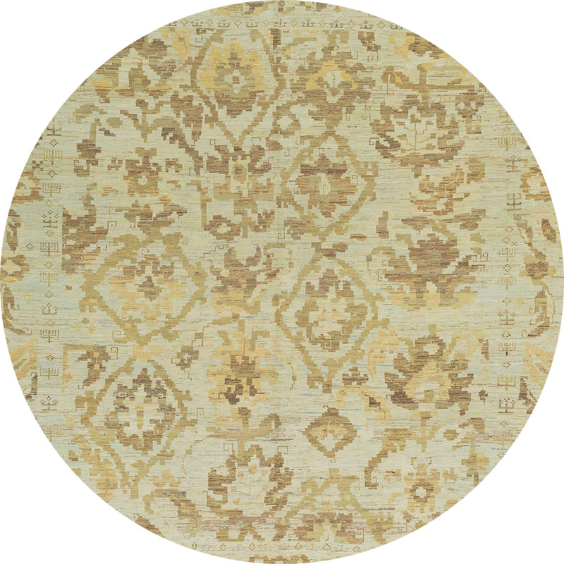 Tapis décoratif multicolore à motif abstrait, Rond 5 pi