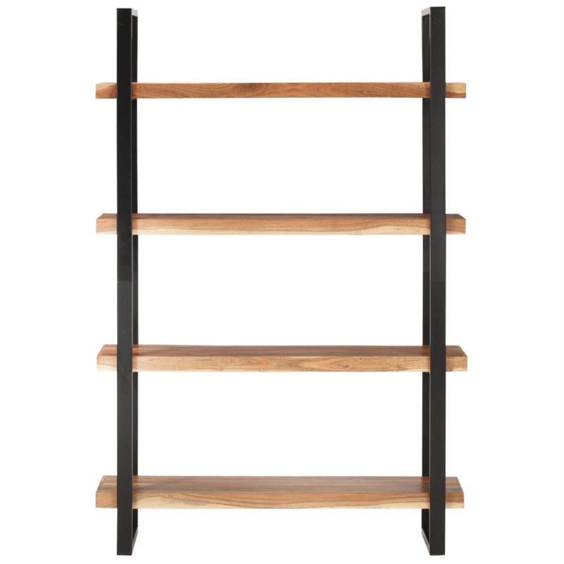 Bibliothèque à 4 niveaux en bois d'acacia massif, H 70,87 po x l 62,99 po x P 15,75 po