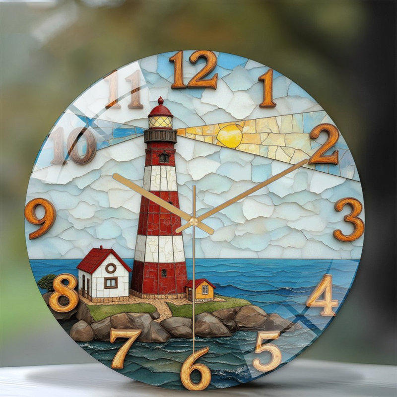 Horloge murale rétro avec phare rétro