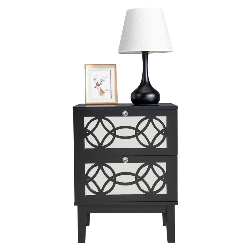 Balch 17.7'' W Nightstand, Black, Individual