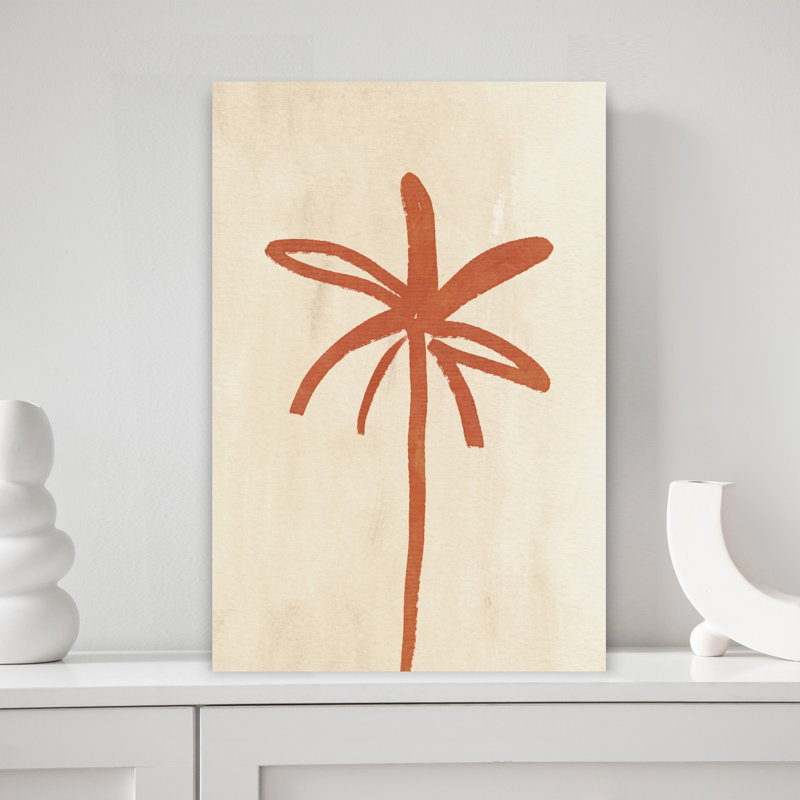 Palmier du désert minimaliste abstrait moderne, art mural minimaliste et moderne représentant un palmier, la nature et l'été
