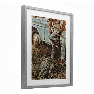 Impression encadrée sous verre «L Pen In Kisses», conception de Jesse Keith