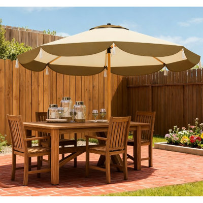 Parasol de terrasse 8,7 pi avec toit ventilé, protection Upf 50+, poteau à deux sections et huit nervures pour une meilleure stabilité