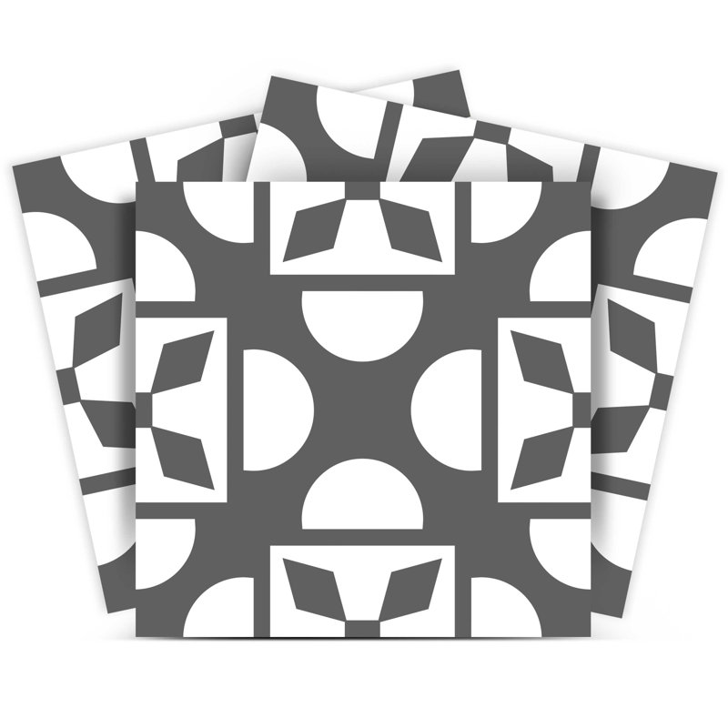 Carreaux auto-adhésif 12 po x 12 po gris foncé et blanc Coli, Gris foncé