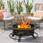 Wood Burning Fire Pit Table with Grill-1706483371