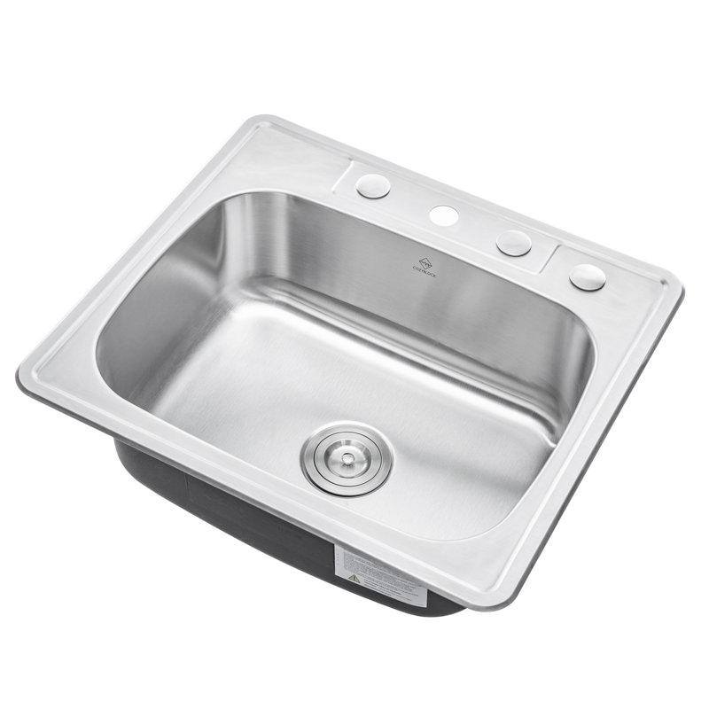25'' L Single Bowl Stainless Steel Kitchen Sink
