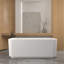 Baignoire autoportante autoportante rectangulaire rectangulaire en acrylique 59 po 59 po, acrylique blanc brillant, bonde en chrome Pop-Up, certifiée cUPC,