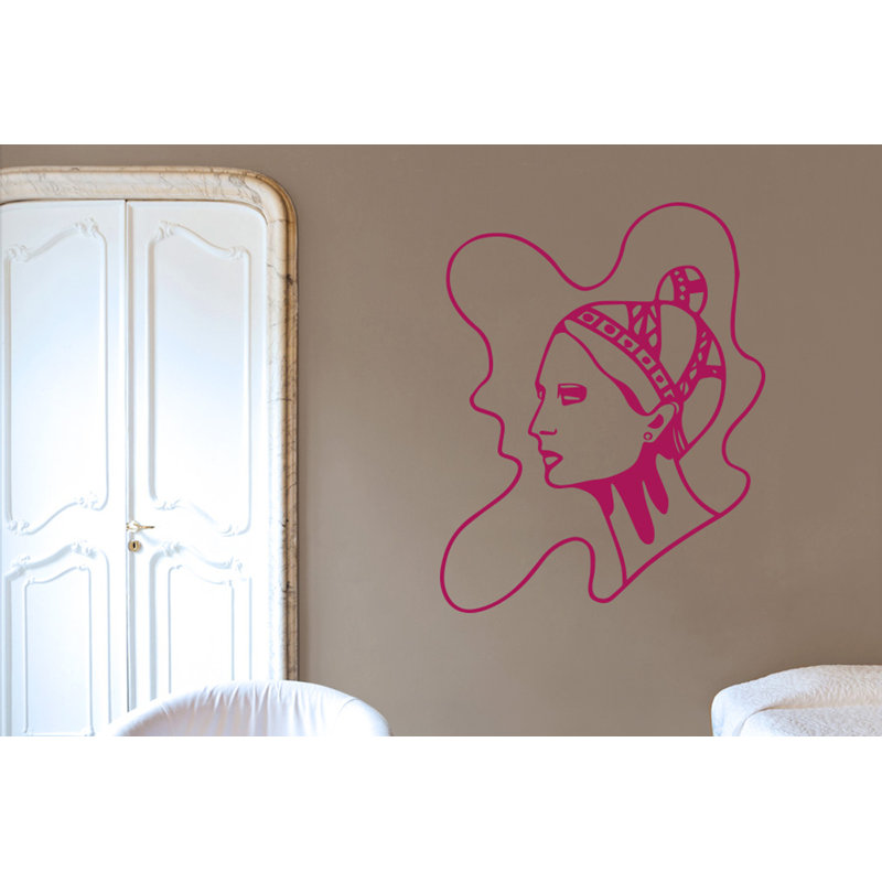 Art Nouveau Women Wall Sticker, Medium, Violet