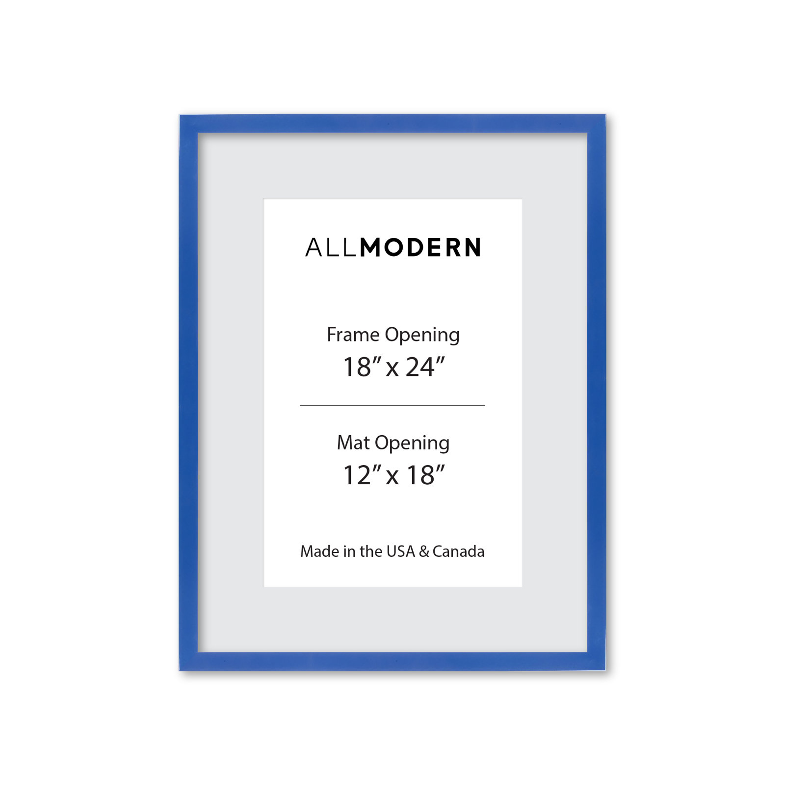 Willin Picture Frame, Seaport Blue, 19.75" W x 25.75" H