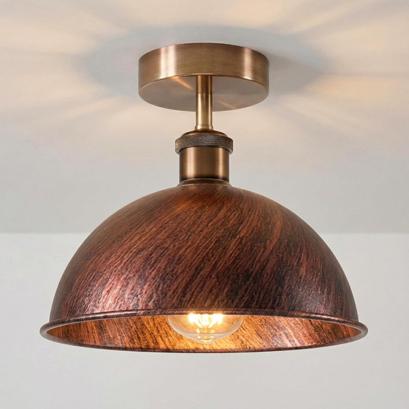 Semi Flush Mount, Rustic Red