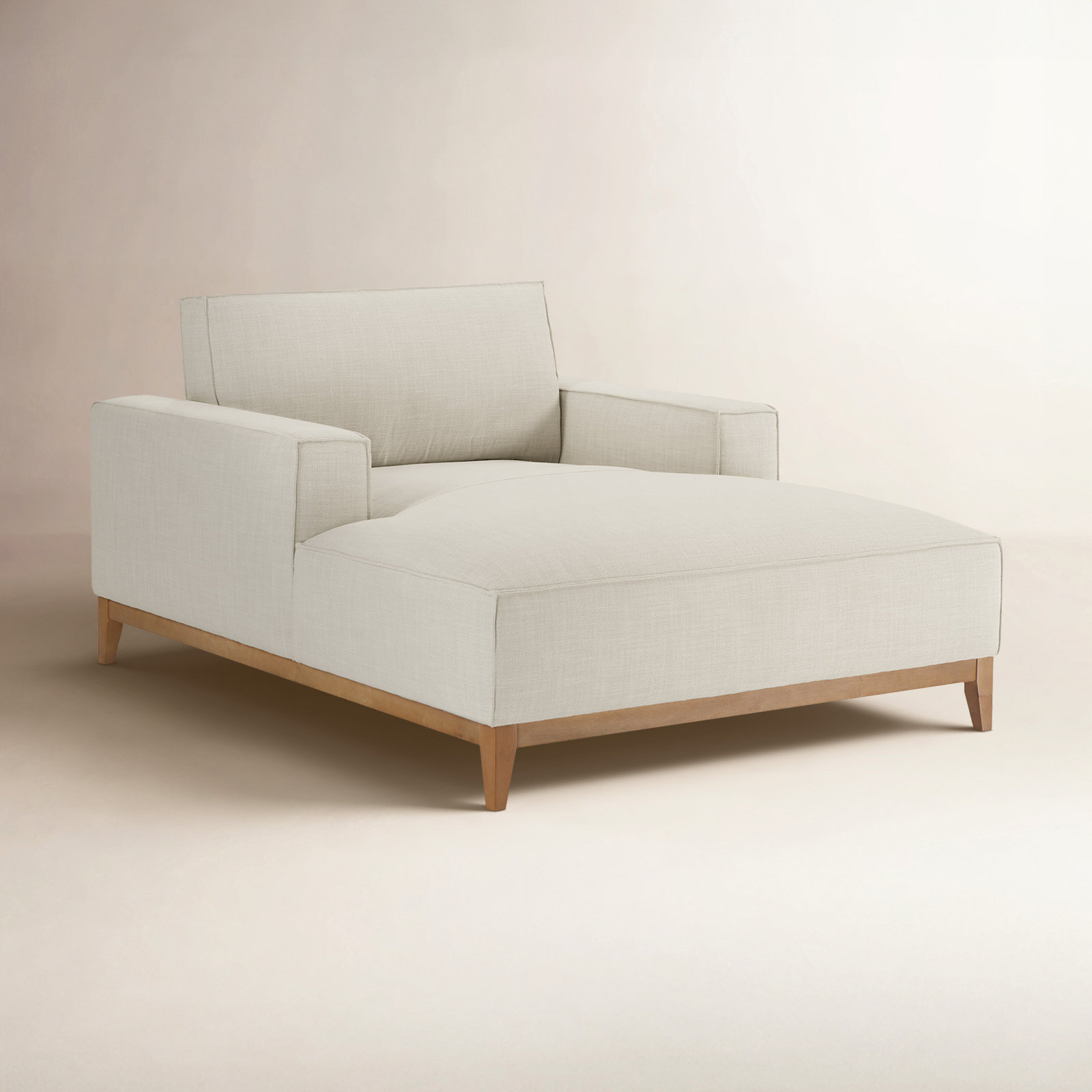 Nicky 53" Upholstered Chaise Lounge, Effie Linen Performance Linen