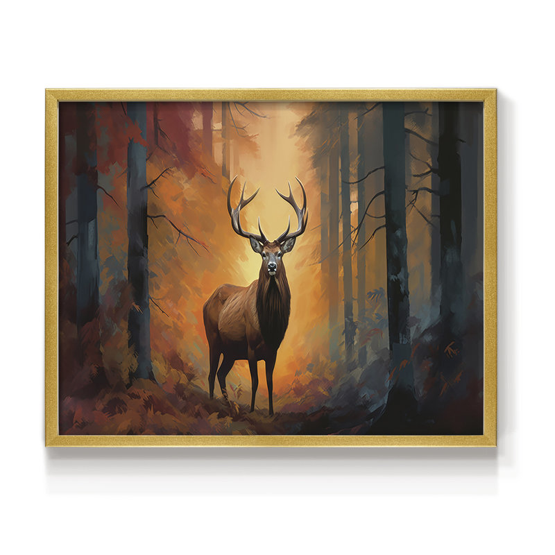 Faune - II - Reproduction encadrée - Restickable, H 8 po x l 10 po, Or