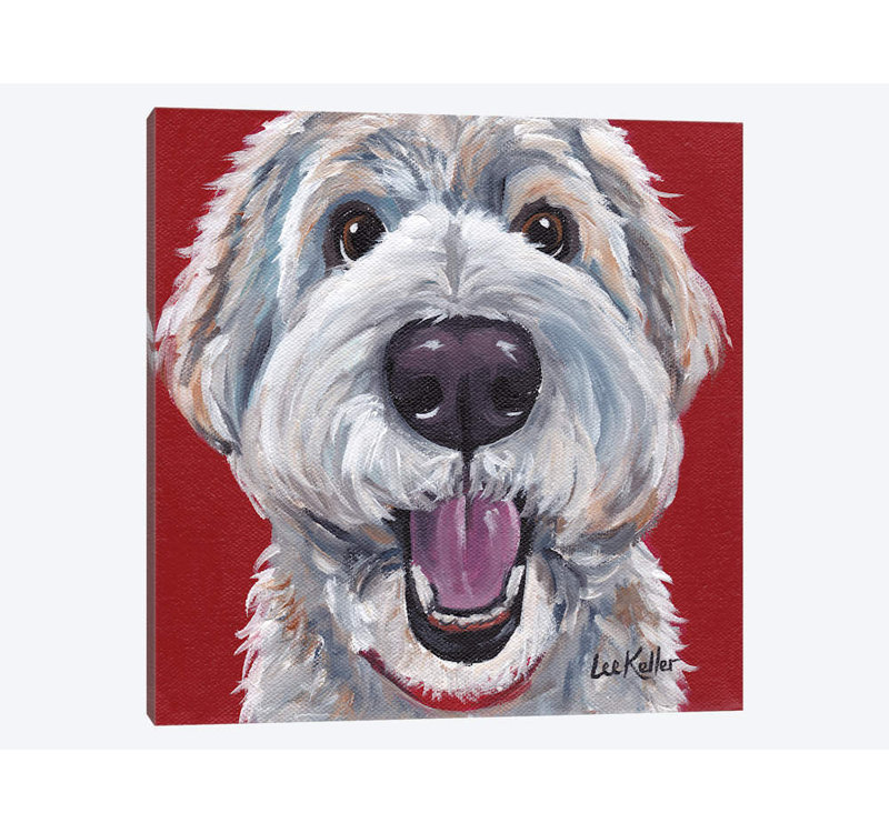 «Golden Doodle» par Hippie Hound Studios, impression sur toile tendue, H 12 po x l 12 po x P 1,5 po, Toile tendue