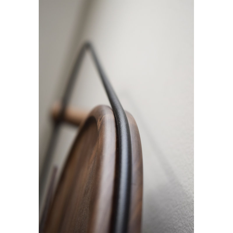 Eslabon Solid Wood Wall Clock, Walnut/Black