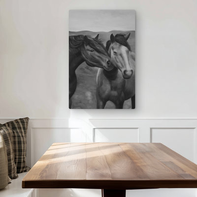 Tenderness - White Western Metal Print for Home Decor