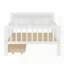 Lit simple avec rangement pour tête de lit, 2 tiroirs sous le lit et 3 garde-corps latéraux pour plus de sécurité, blanc-115675928
