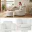 Fauteuil d'appoint pivotant à 360 ° avec repose-pieds demi-lune avec rangement et 3 coussins amovibles, blanc bureau-1742466140