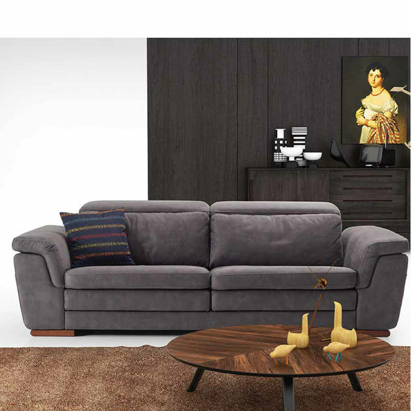 Causeuse avec accoudoirs coussinés en cuir véritable Crittenden, Cuir véritable beige