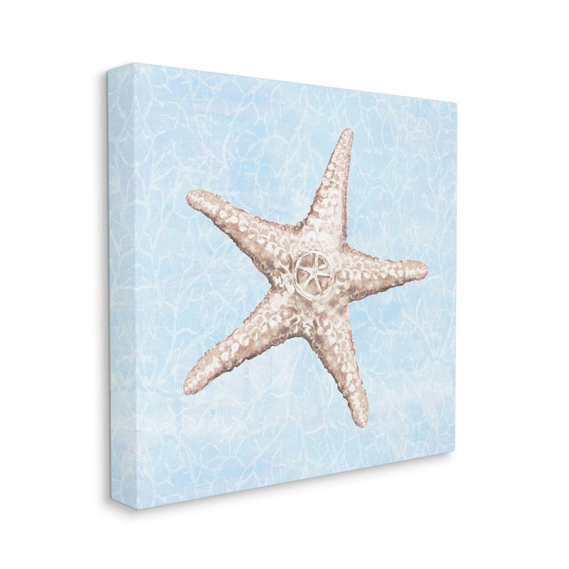 " Detailed Starfish Blue Water Pattern ", 17" H x 17" W x 1.5" D