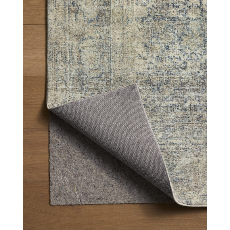 Amber Lewis x Loloi Morgan bleu / naturel Tapis Cloudpile, 3 pi 6 po x 5 pi 6 po