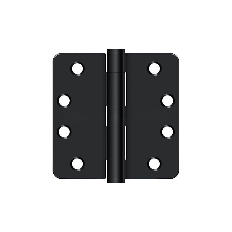 Deltana S44R4HD1B 4" x 4" x 1/4" Radius Hinge, HD in Paint Black Pair, Matte Black