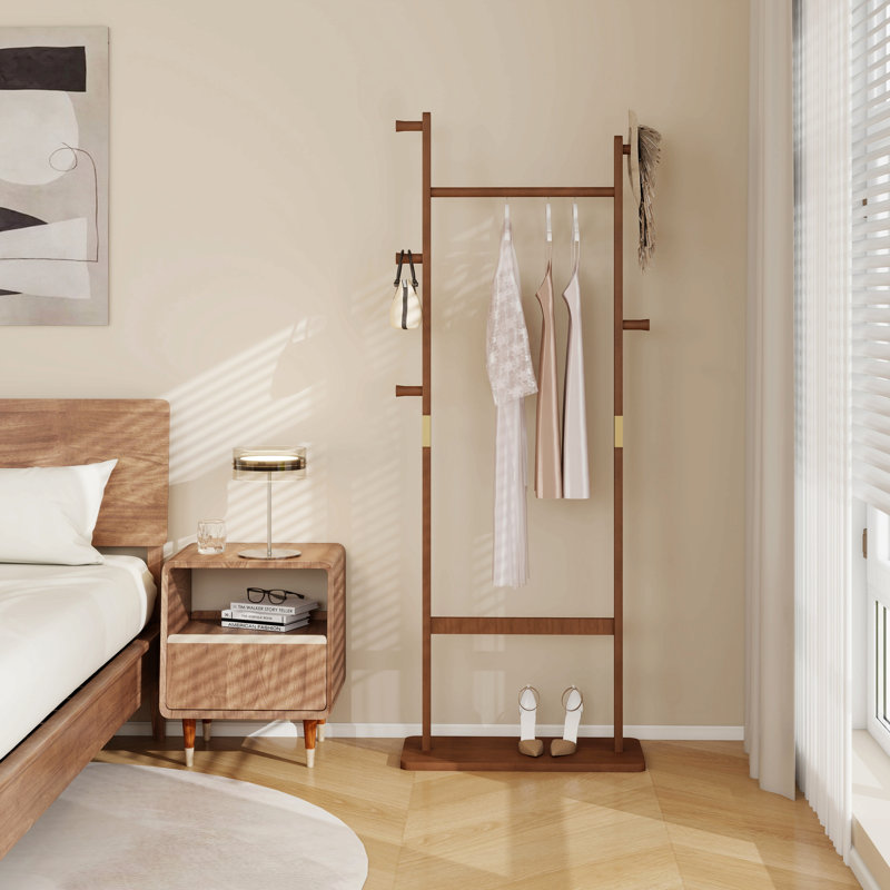 Portemanteaux en bois massif 23,6 * 11 * 64,1 po Protection de l'environnement solide Facile à assembler Peut être placé dans la chambre / entrée / salon