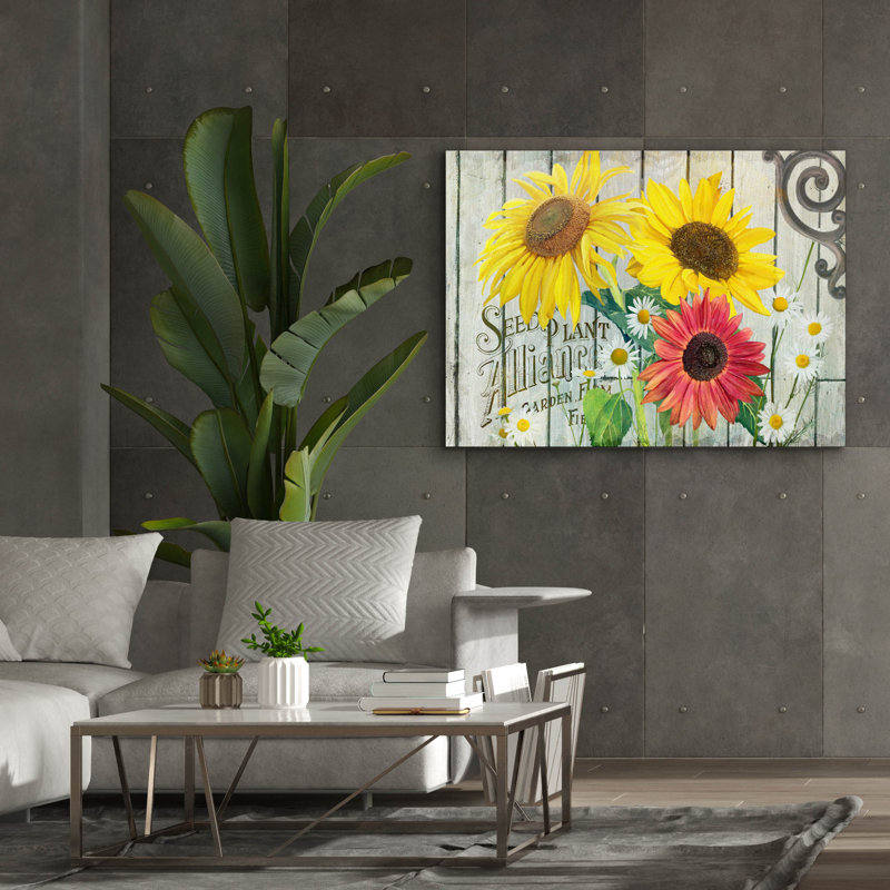 «Farm Seed Sunflowers» par Art Licensing Studio, art mural sur toile, H 40 po x l 54 po