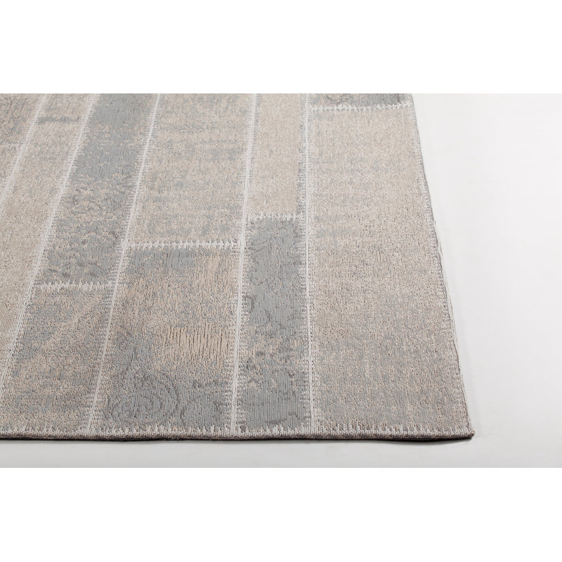 Tapis gris/beige handwoven à tissage plat Alyson, Rectangle 5 pi x 7 pi 6 po