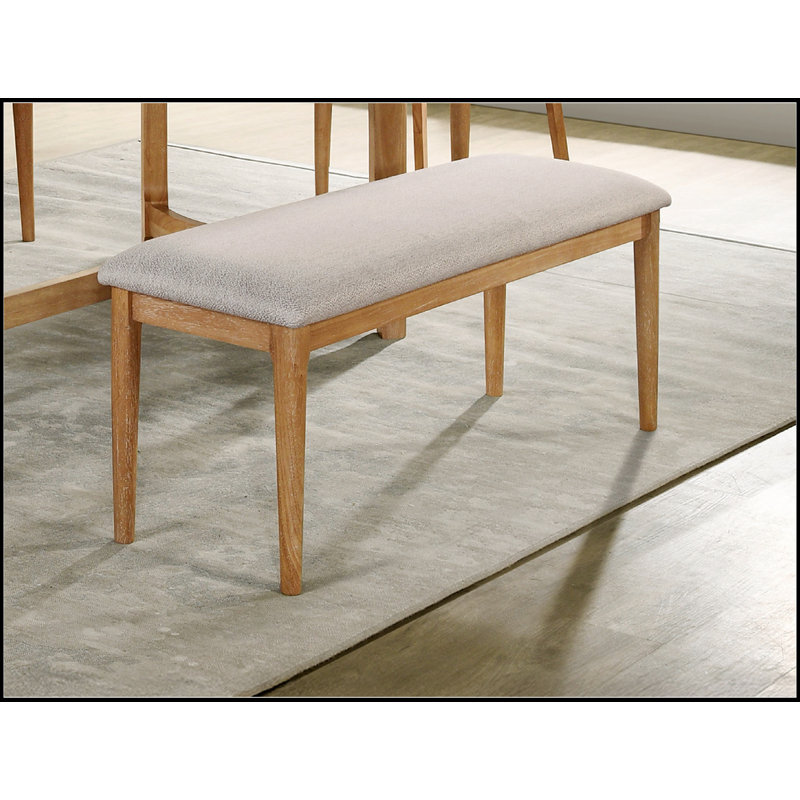 Banc de salle à manger contemporain en bois / beige rembourré pour les intérieurs modernes et scandinaves, confortable et élégant