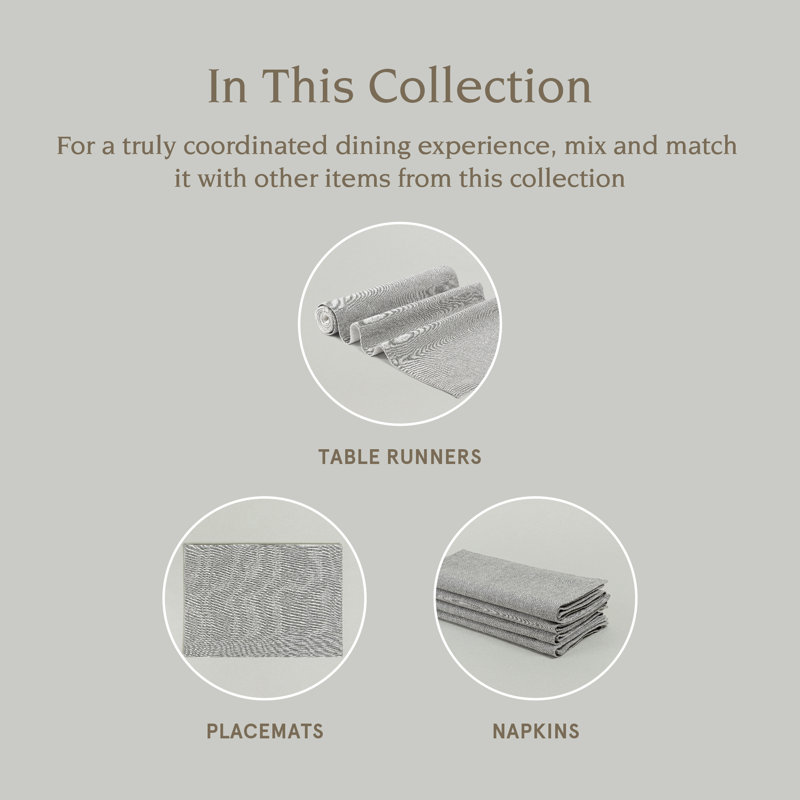 Gray Woven Chambray Cotton Placemats - Set of 4 - 14" x 20"