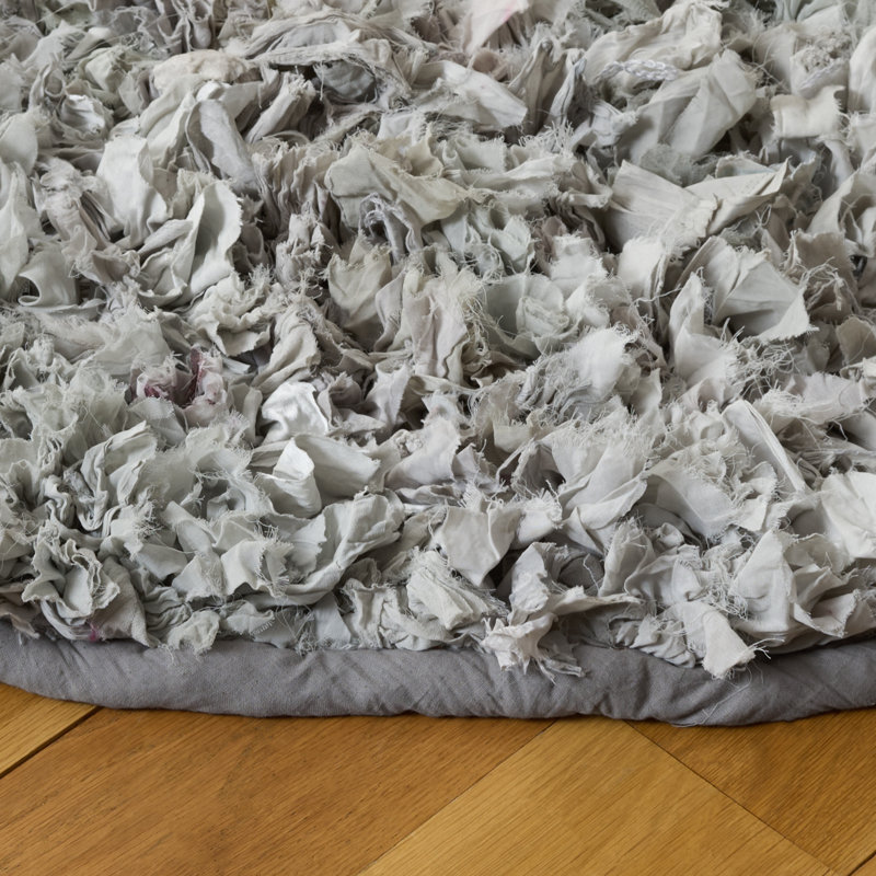 Orris Shag Hand Loomed Performance Solid Color Rug, Round 6'