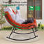 Chaises berçantes d'extérieur avec coussins et repose-pieds-1148875699