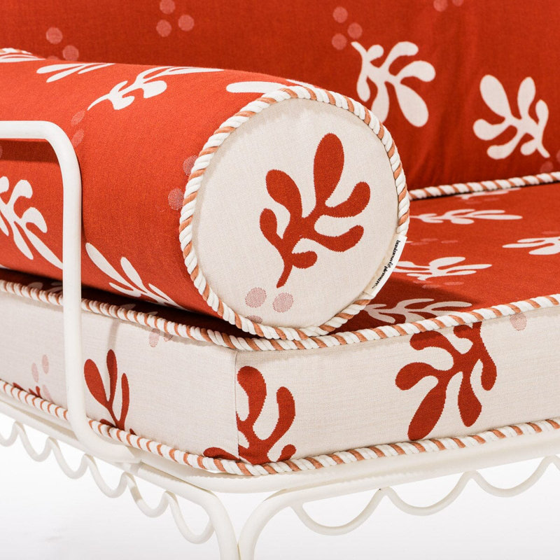 Ensemble de housse pour causeuse Al Fresco, Acrylique floral rouge / blanc
