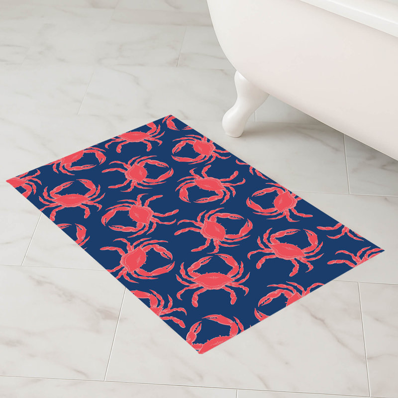 Tapis de bain Crabby, Simple - L 34 po x l 21 po, Marine