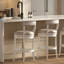 Tabouret de bar élégant avec structure en bois courbé et revêtement en similicuir